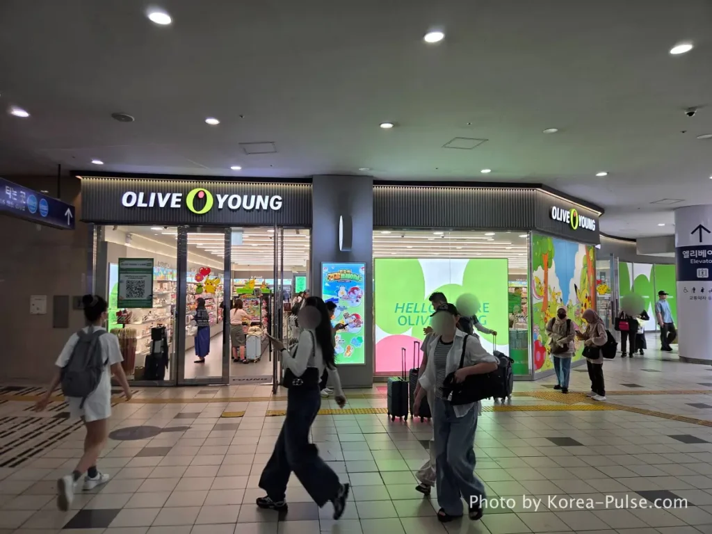 GTX-A Seoul Guide: Korea's Deep Underground Express from Daegok to Seoul Station 11 Olive Young K-beauty store inside Seoul Station underground level near GTX-A exit