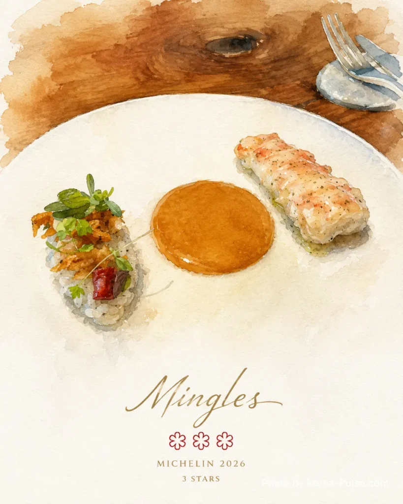 Mingles restaurant Seoul — Michelin three star modern Korean tasting menu with Jang-based dishes and elegant minimal plating