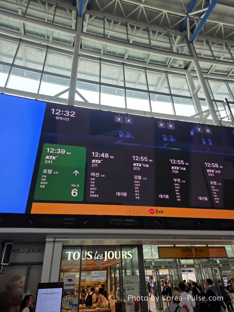 KTX Korea: A 600km Day Trip That Turned Distance into Family Time 3 Seoul Station massive digital LED screens showing Korea's technological pulse