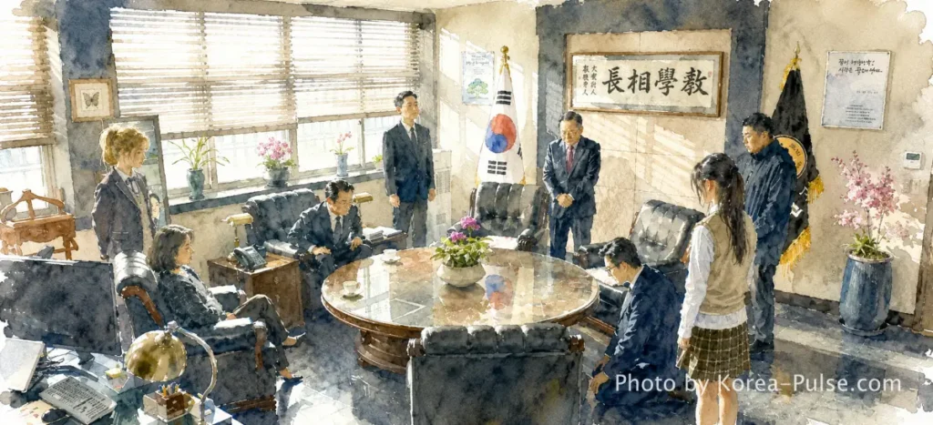 Agent Kim Reactivated: The Sleeper Has Awakened 3 Agent Kim Reactivated Manager Kim kneeling apology in Korean school principal office SBS 2026