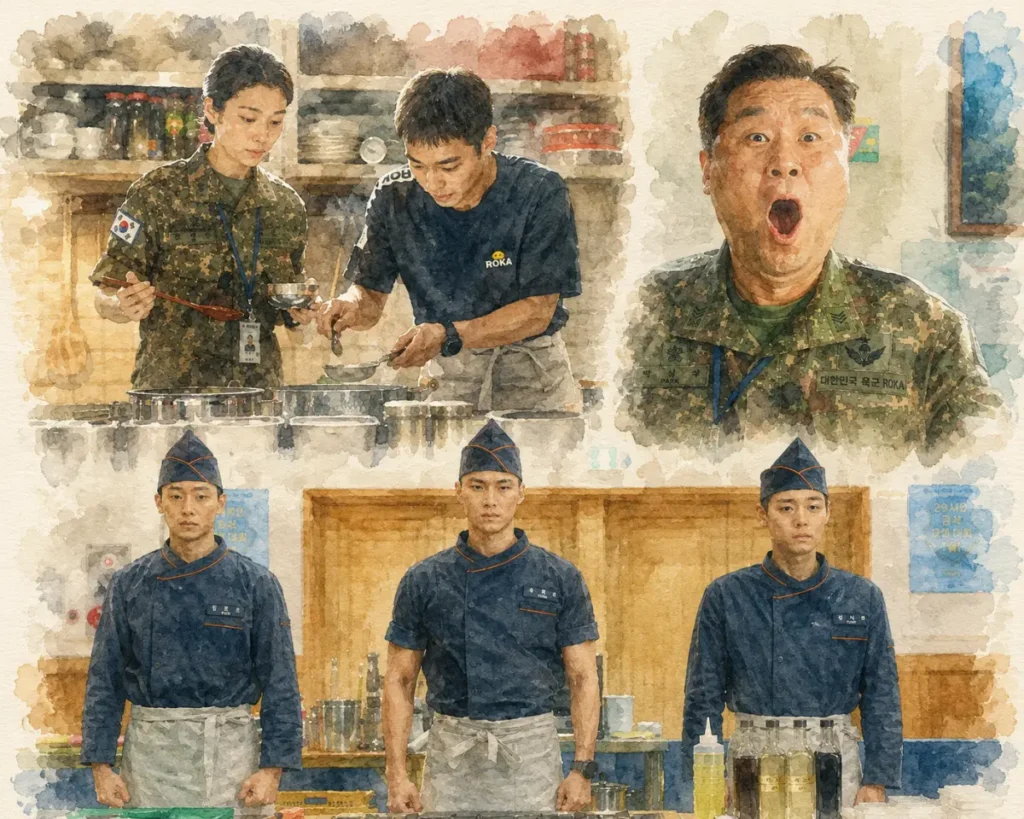 The Legendary Military Cook: Korea's Most Addictive Drama of 2026 3 The Legend of Kitchen Soldier ensemble cast Park Ji-hoon Yoon Kyung-ho Han Dong-hee Lee Hong-nae Lee Sang-yi Ganglim outpost tvN 2026