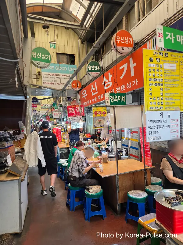 Nude gimbap and noodle stall menu near West Gate 2 Seoul