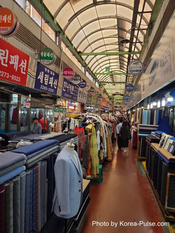 Custom suit tailors Gwangjang Market clothing market