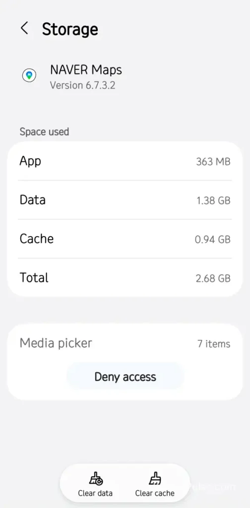 clearing Naver Map app data and cache on Android for a fair Korea map app comparison test